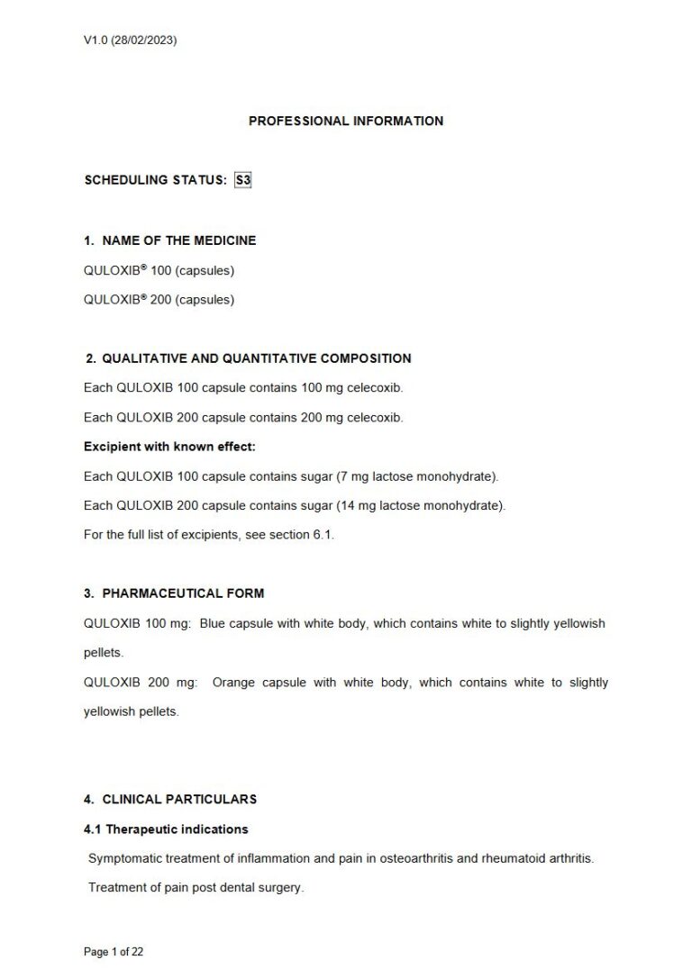 Quloxib 100 & 200 100 mg, 200 mg Capsule package insert preview