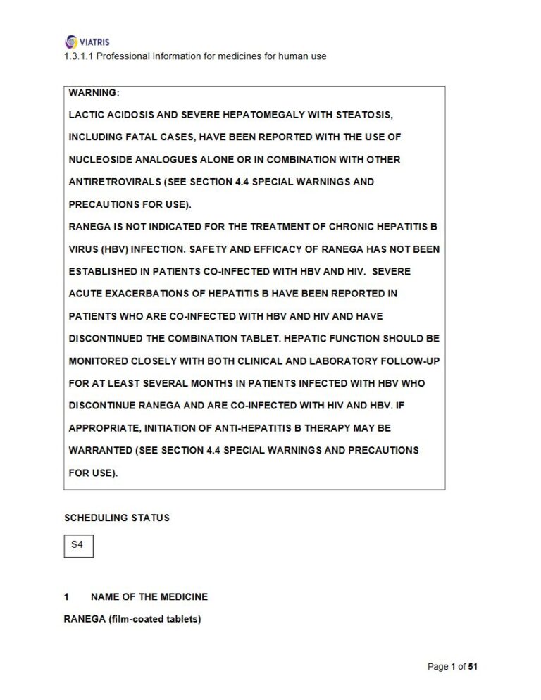 Ranega 23 mg FC tablets package insert preview