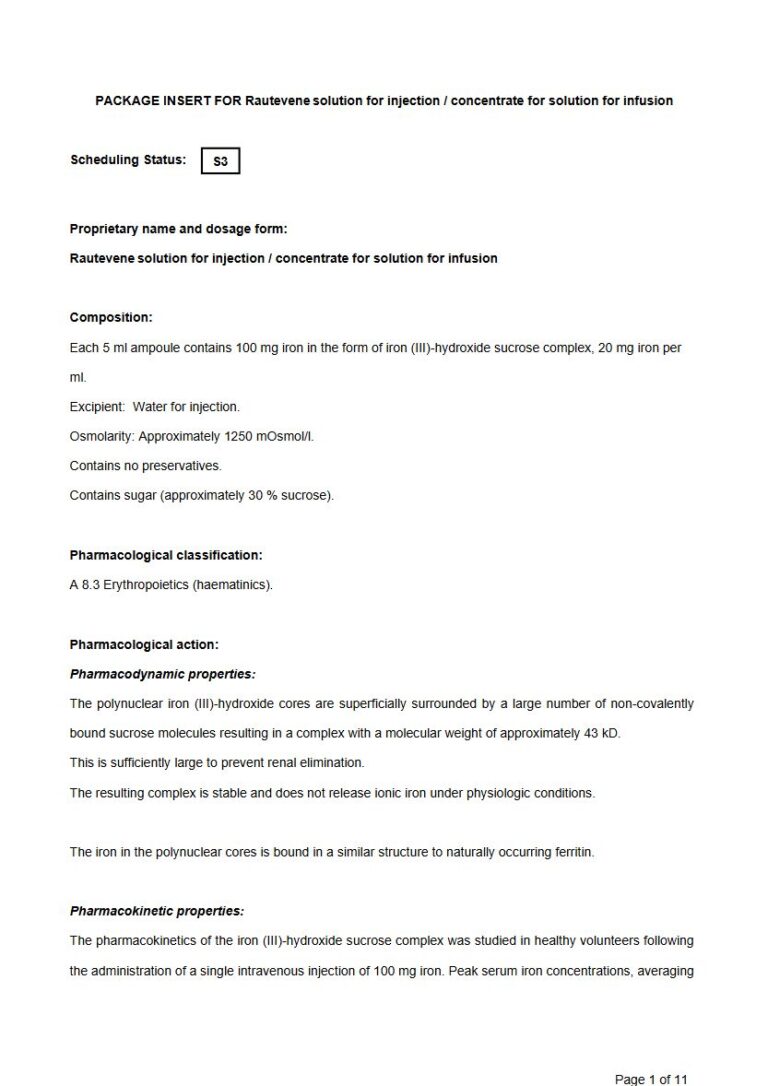 Rautevene 5 ml Solution package insert preview