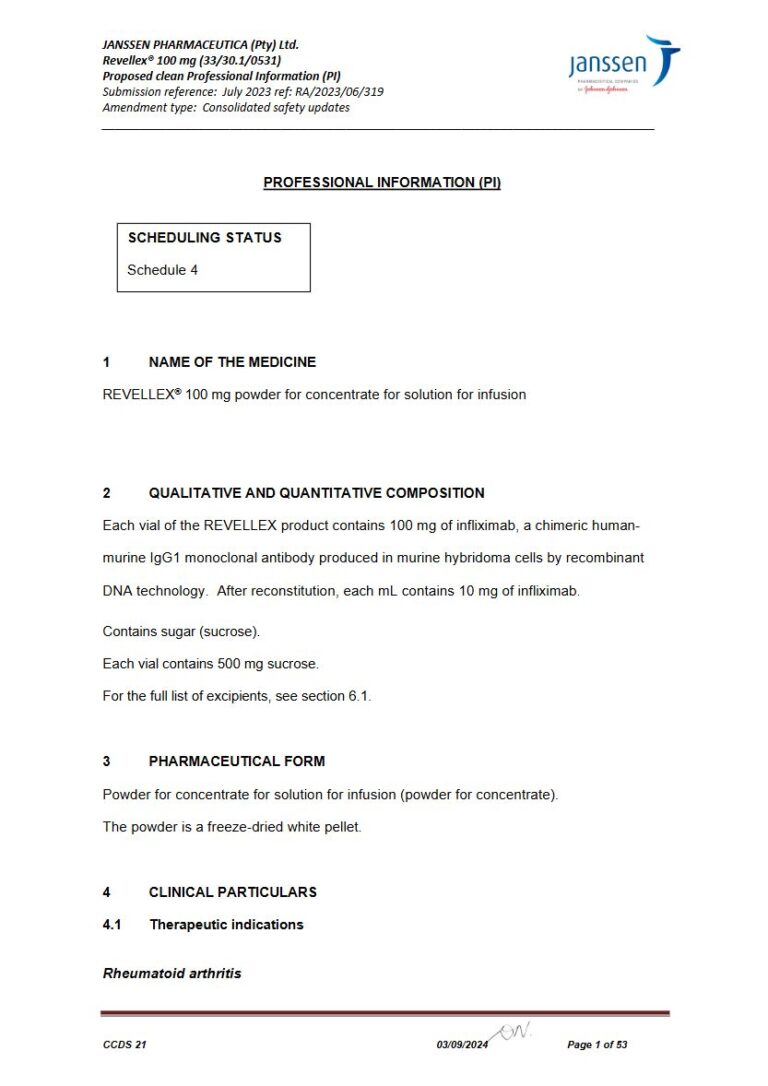 Revellex 100 Mg Injection package insert preview