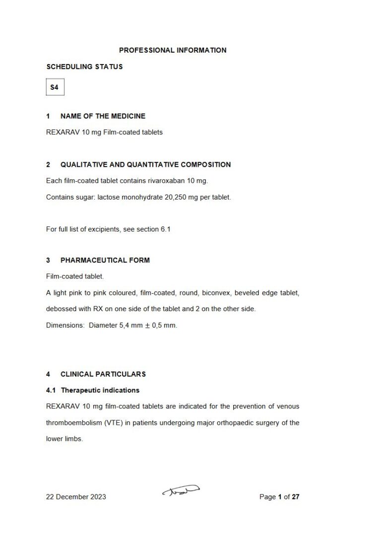 Rexarav 10 Mg Tablets package insert preview
