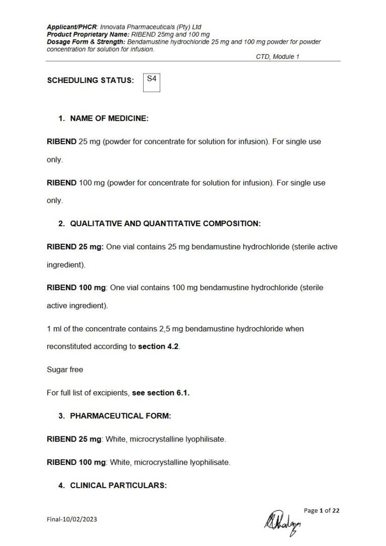 Ribend 25 mg/100 mg Solution package insert preview
