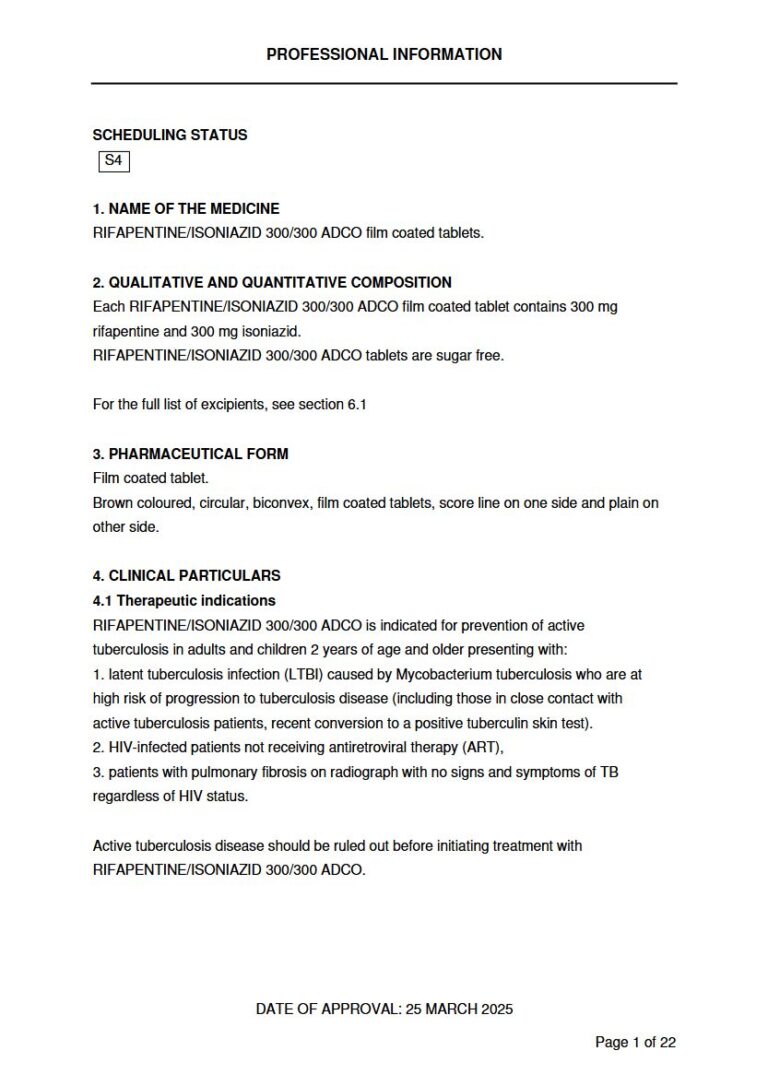 Rifapentine/Isoniazid 300 mg Film-Coated Tablets package insert preview