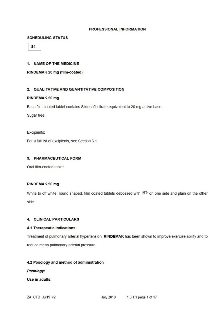 Rindemak 20 mg Oral FC tablet. package insert preview