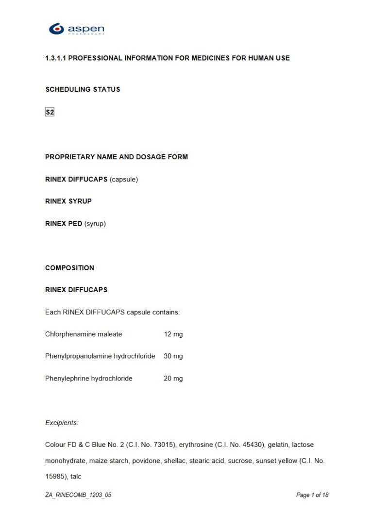 Rinex Diffucaps, Rinex 5 ml Capsules package insert preview