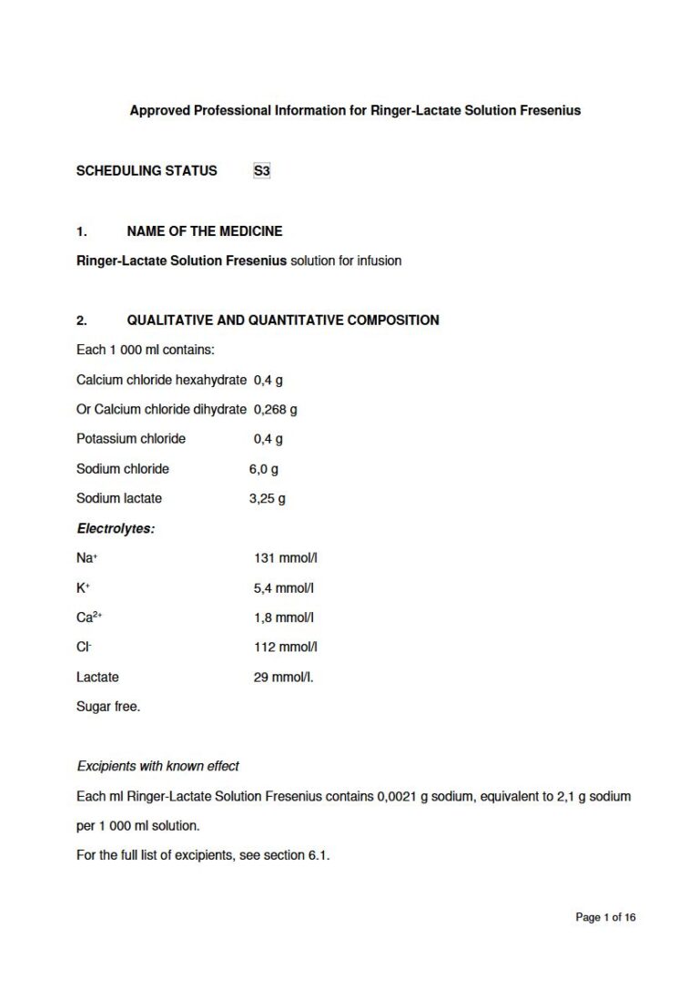 Ringer-Lactate Solution Fresenius 1 000 ml Solution for infusion package insert preview