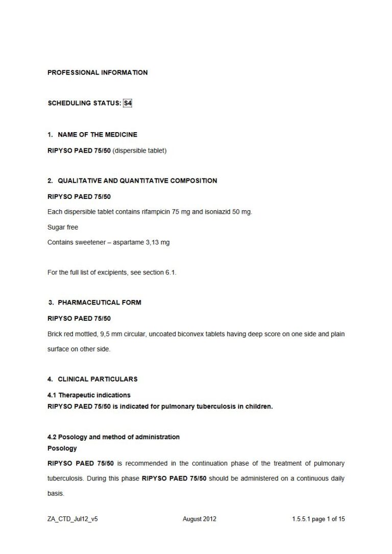 Ripyso Paed 75 mg and 50 mg Dispersible tablet package insert preview