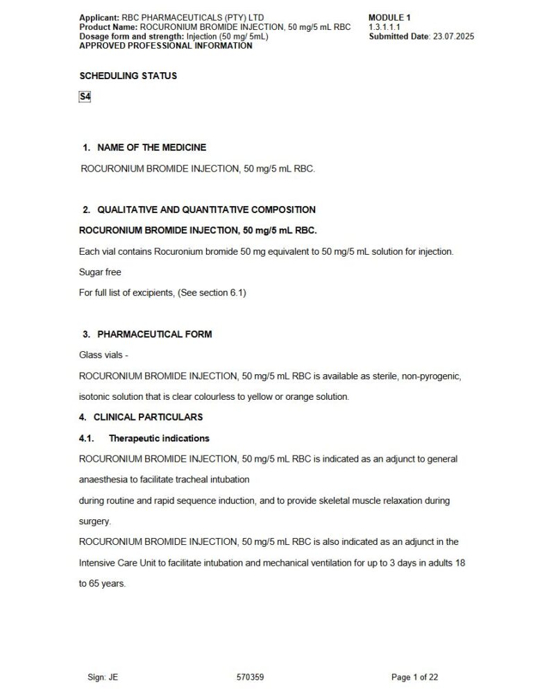 Rocuronium Bromide 50 Mg/5 Ml Solution package insert preview