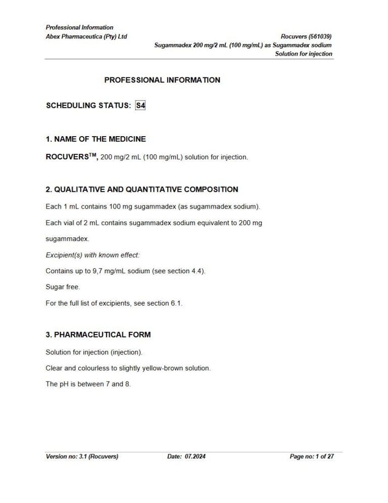 Rocuvers 200 mg/2 mL Solution for injection package insert preview