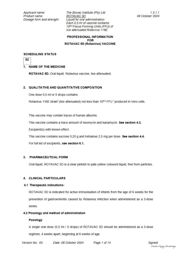 Rotavac 5D 5 ml Oral liquid package insert preview