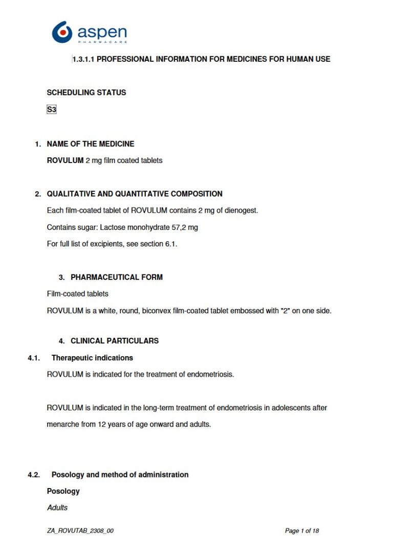 Rovulum 2 mg FC tablets package insert preview