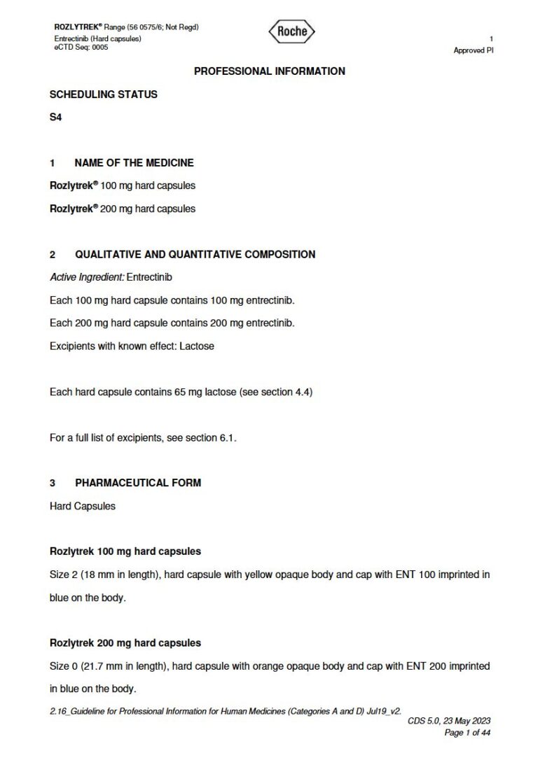 Rozlytrek 200 Mg/100 mg Capsules package insert preview