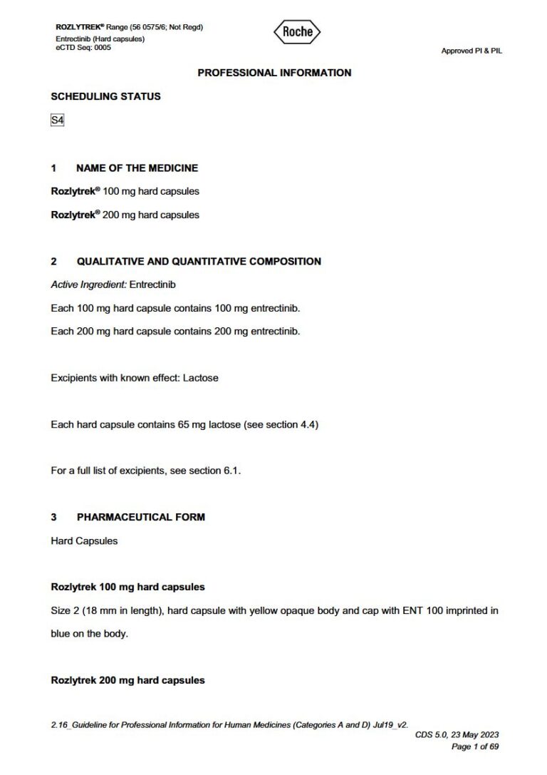 Rozlytrek Range 100 mg, 200 mg Hard Capsules package insert preview