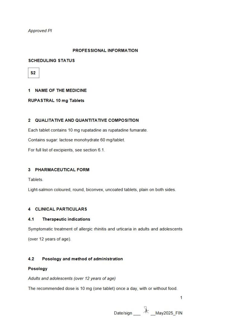 Rupastral 10 mg tablet package insert preview