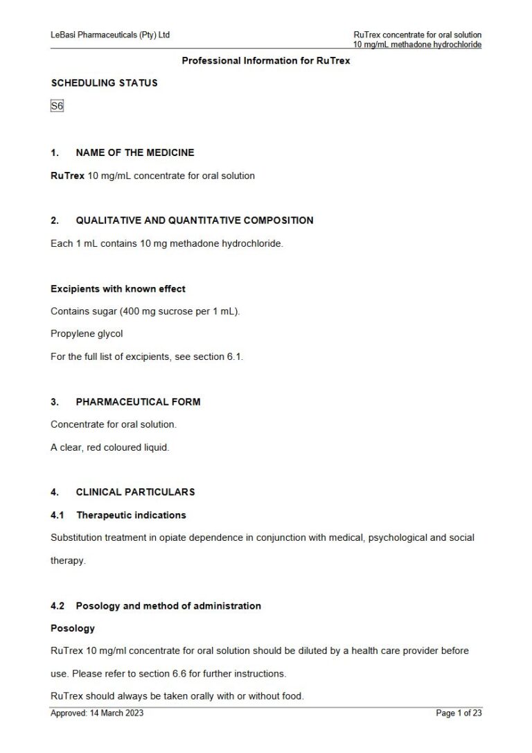 Rutrex 10 mg Concentrate for oral solution package insert preview