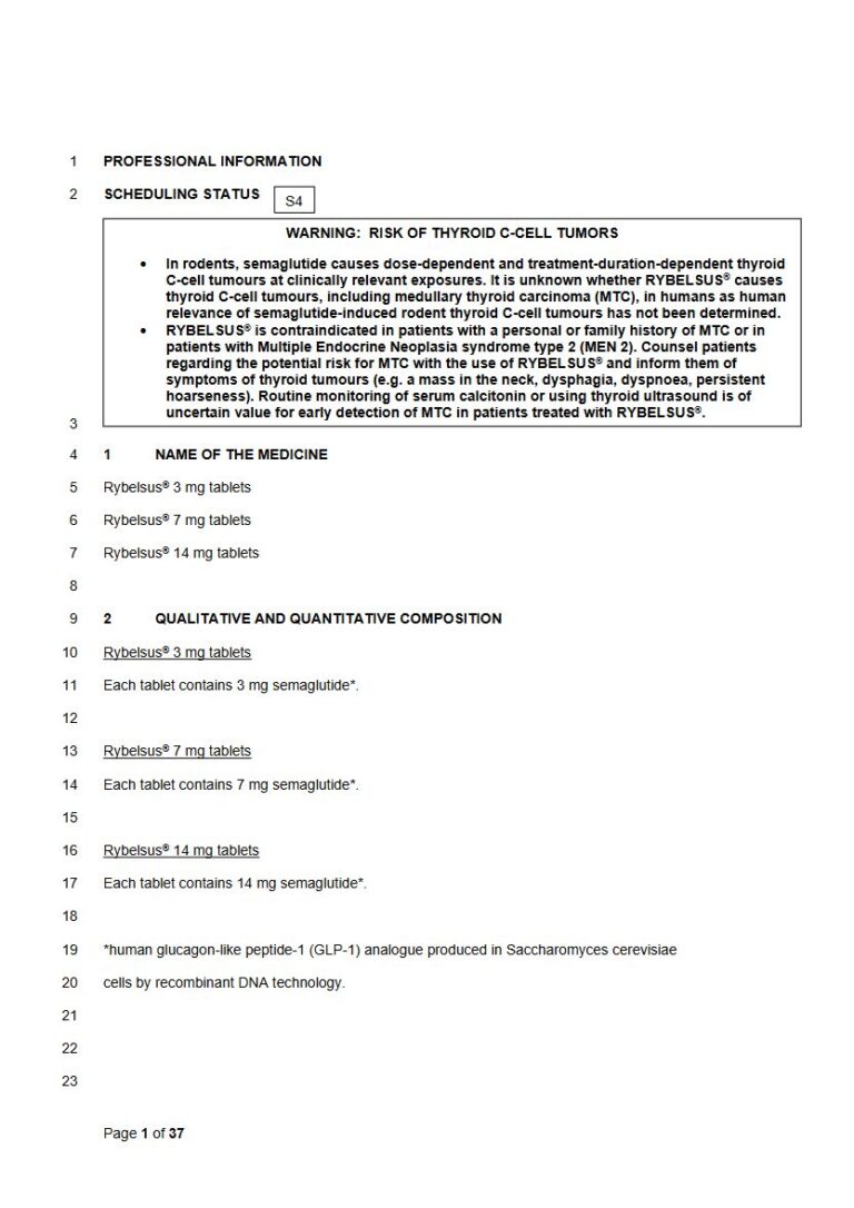 Rybelsus 3 Mg/7 Mg/14 Mg Tablets package insert preview