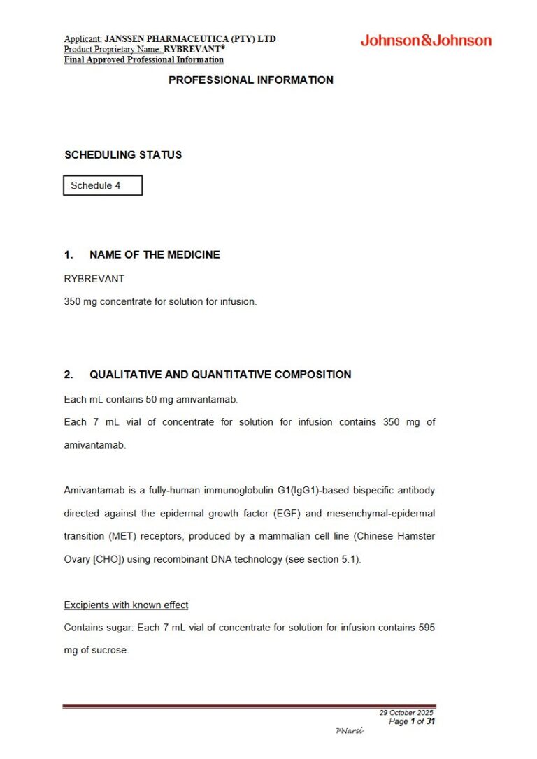 Rybrevant 350 mg Concentrate for solution for infusion package insert preview