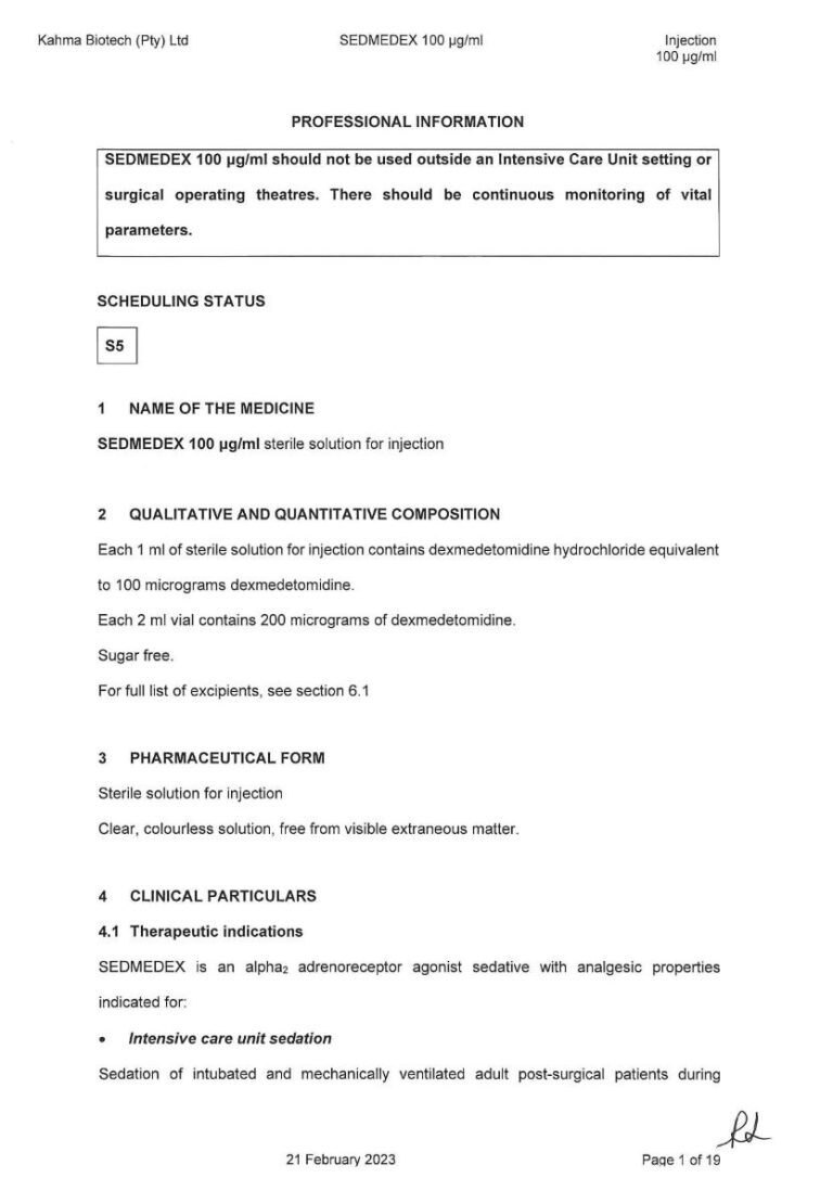 Sedmedex 100 Μg/Ml 100 μg Injection package insert preview