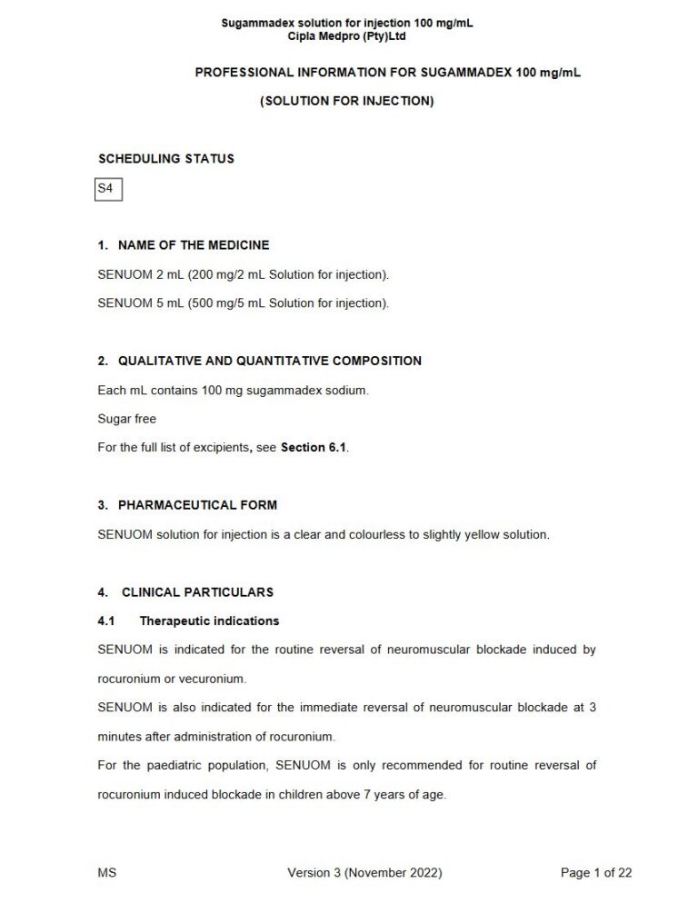 Senuom 2 Ml 100 mg Solution for injection package insert preview