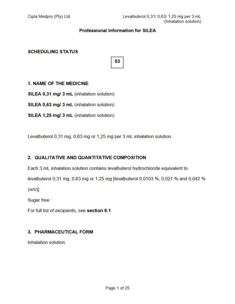 Silea 0,31 Mg/3 Ml/0,63 Mg/1,25 Mg Solution package insert preview