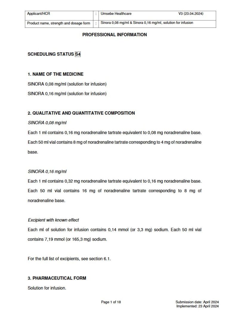 Sinora 0.08 Mg/0.16 Mg Solution package insert preview