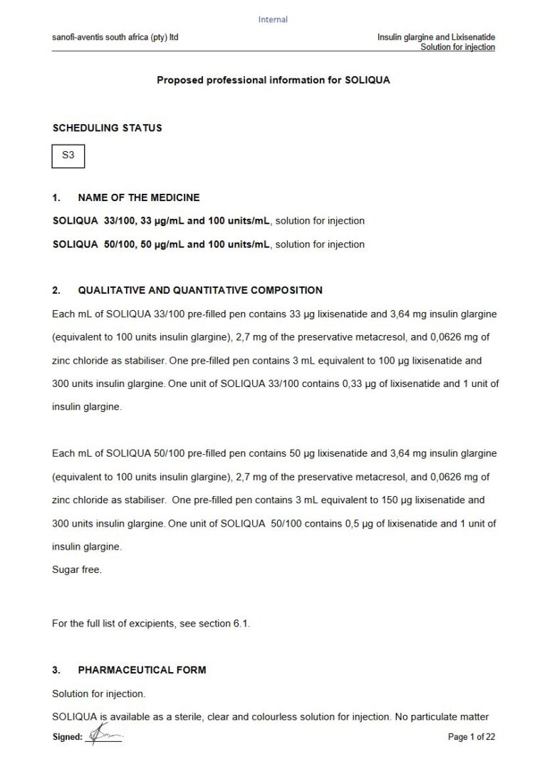 Soliqua 100 units Solution package insert preview