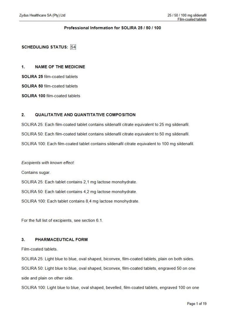 Solira 25 / 50 / 100 mg FC tablets package insert preview