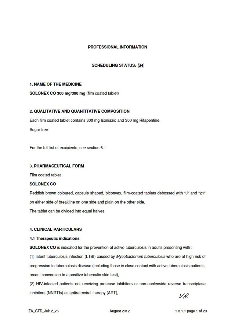 Solonex Co 300 mg Film-Coated Tablets package insert preview
