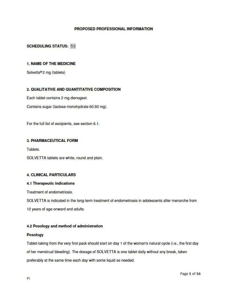 Solvetta 2 mg Tablets. package insert preview
