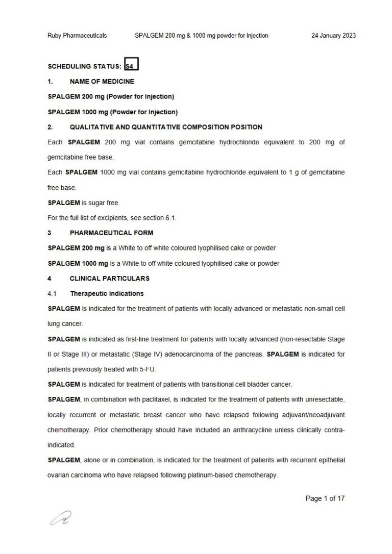 Spalgem 200 Mg/1000 Mg Injection package insert preview