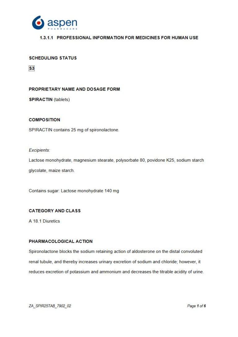 Spiractin 25 mg Tablets package insert preview