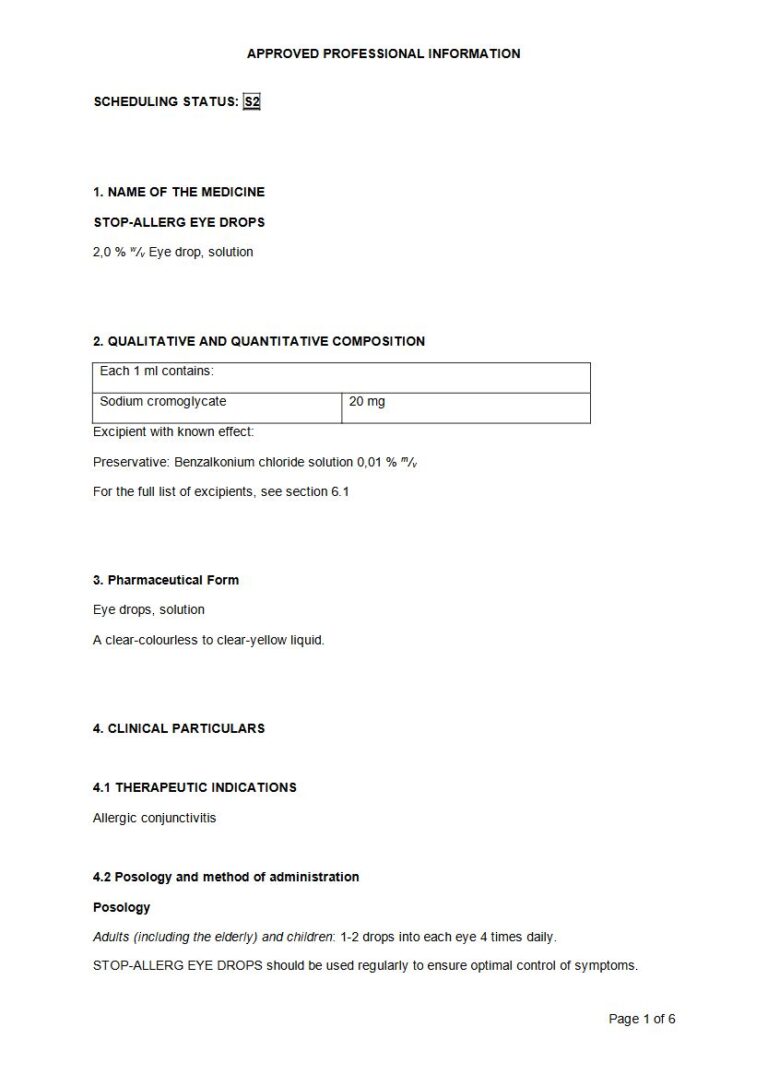 Stop-Allerg Eye 1 ml Solution package insert preview