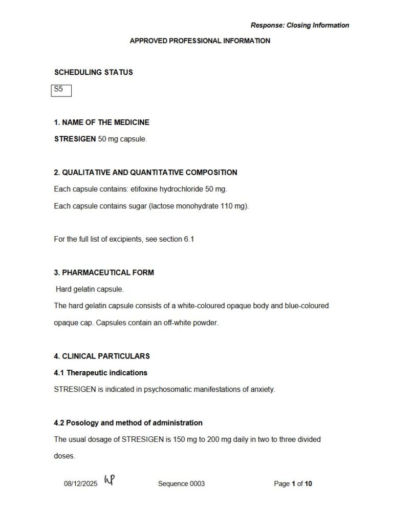 Stresigen 50 mg Capsule package insert preview