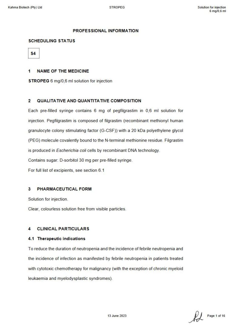 Stropeg 6 mg Solution for Injection package insert preview