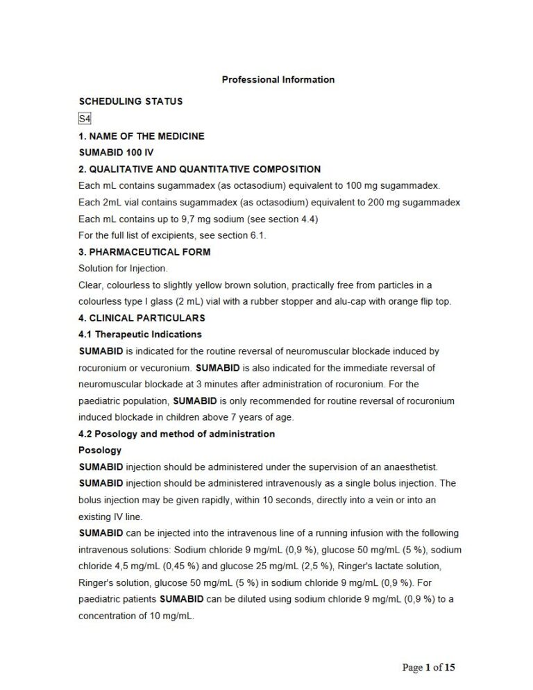 Sumabid 100 Iv 100 mg Solution for Injection. package insert preview