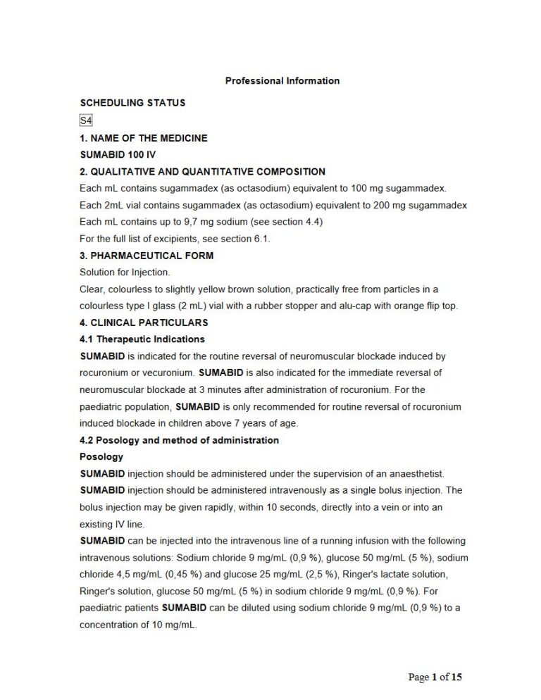 Sumabid 100 Iv 100 mg Solution for injection package insert preview