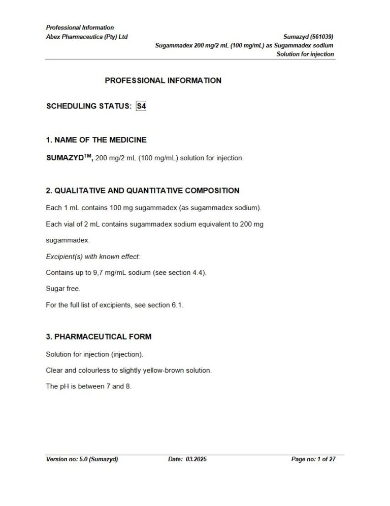 Sumazyd 200 mg/2 mL Solution for injection package insert preview