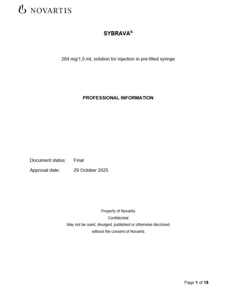Sybrava Injection 284 mg Solution for Injection package insert preview