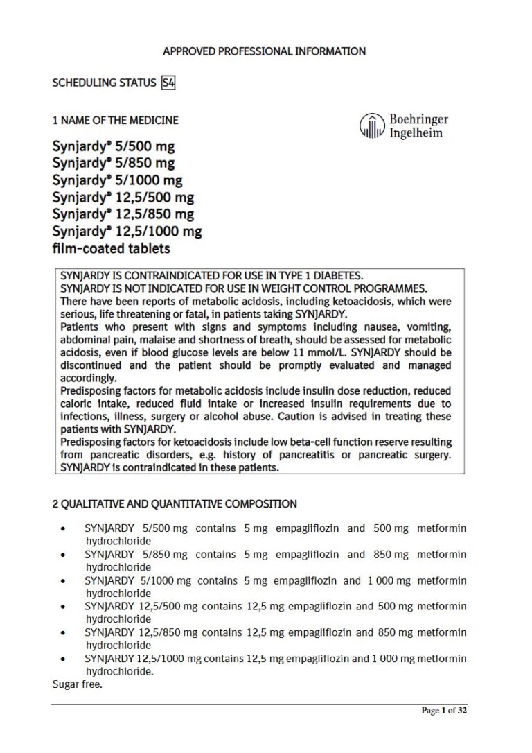 Synjardy 500 mg/850 mg/1000 mg Film-Coated Tablets package insert preview