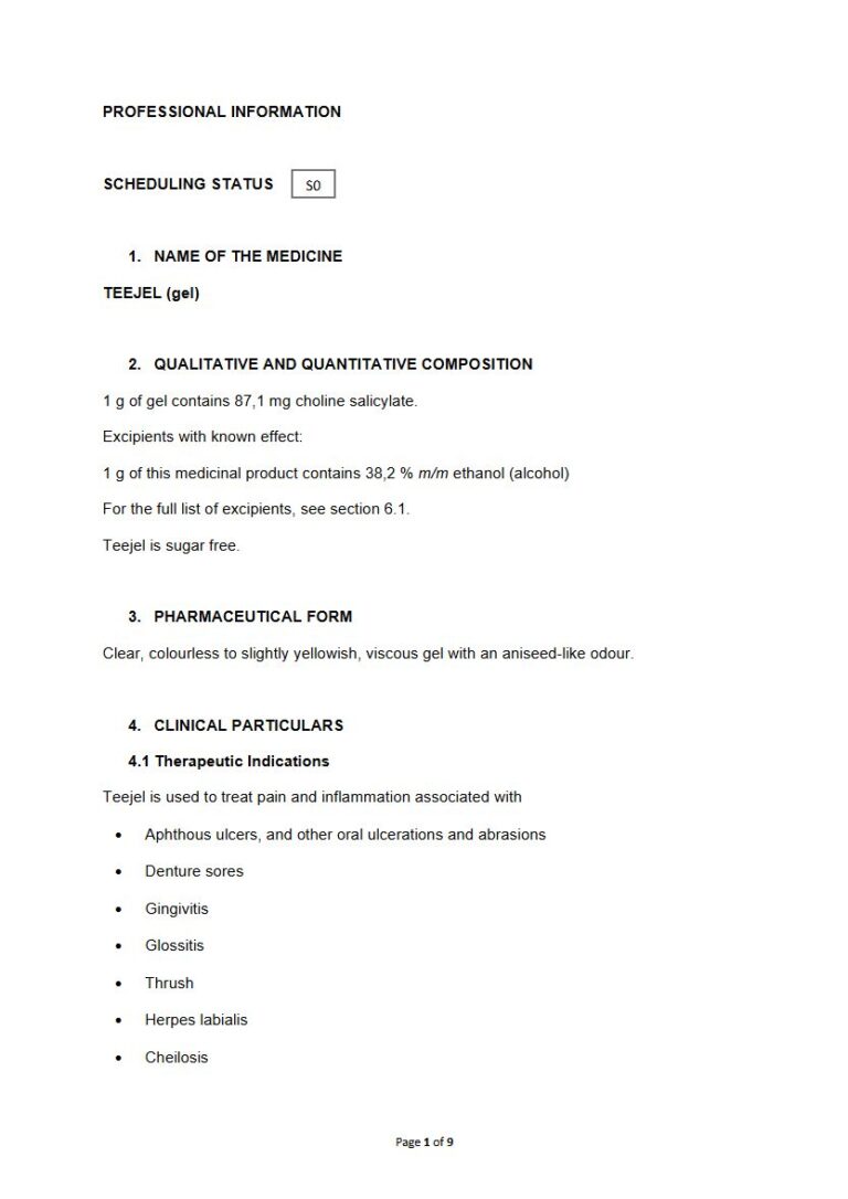 Teejel 1 g Gel. package insert preview