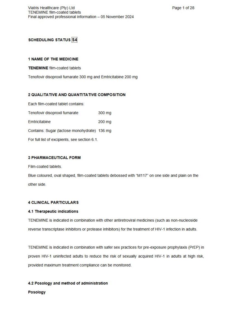 Tenemine 300 mg, 200 mg FC tablet package insert preview