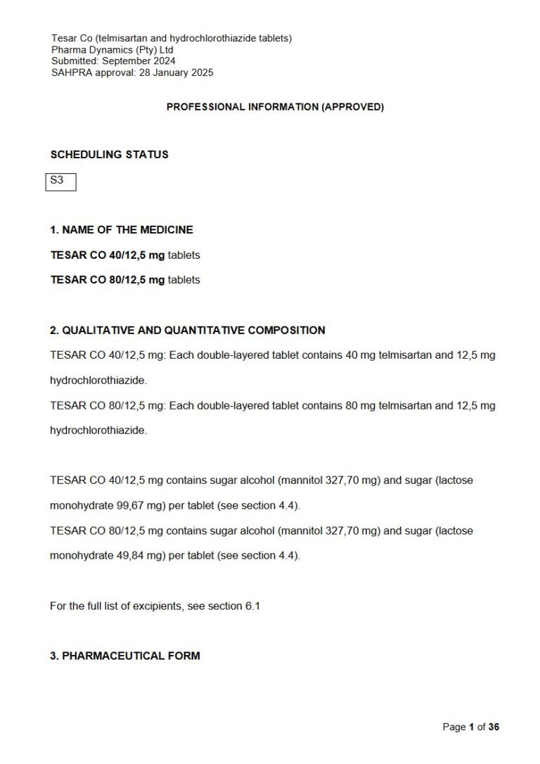 Tesar Co 10 mg/200 mg/350 mg Tablets. package insert preview