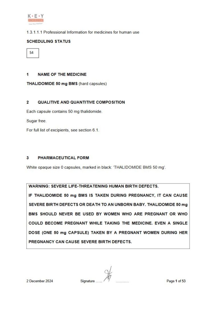 Thalidomide 50 Mg Capsules package insert preview