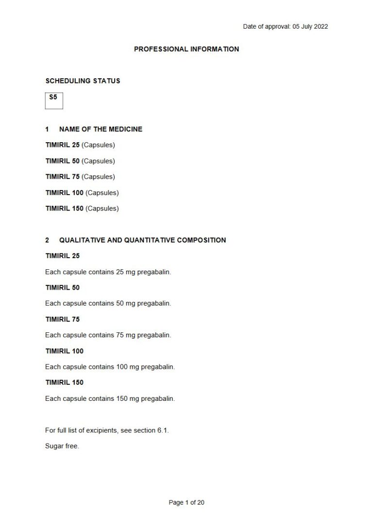 Timiril 150 Mg/25 mg/50 mg/75 mg/100 mg Capsules package insert preview