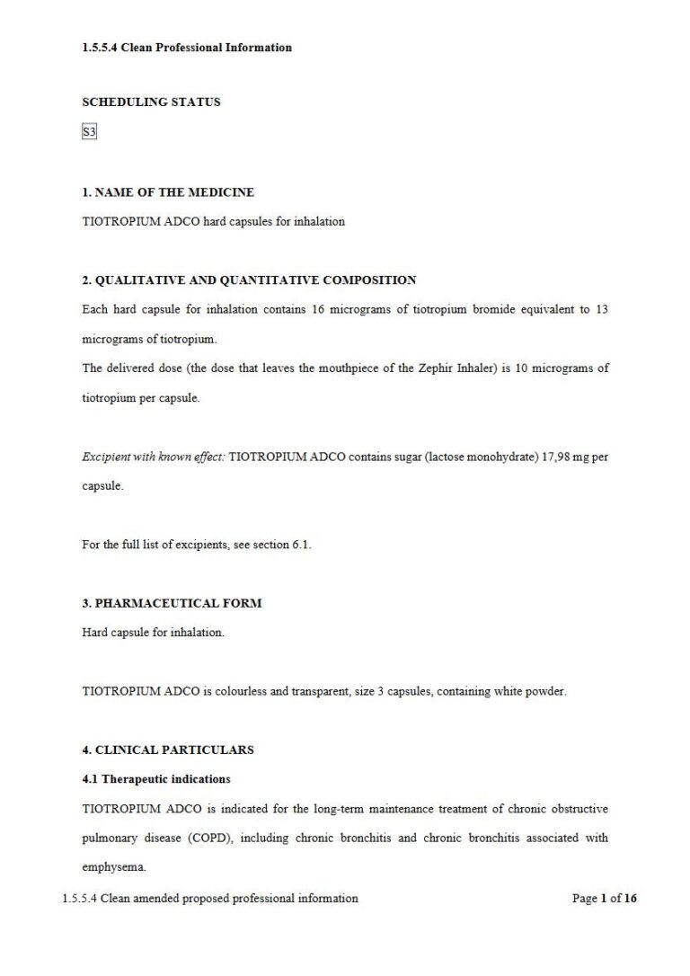 Tiotropium Adco 16 micrograms Hard capsule for inhalation package insert preview