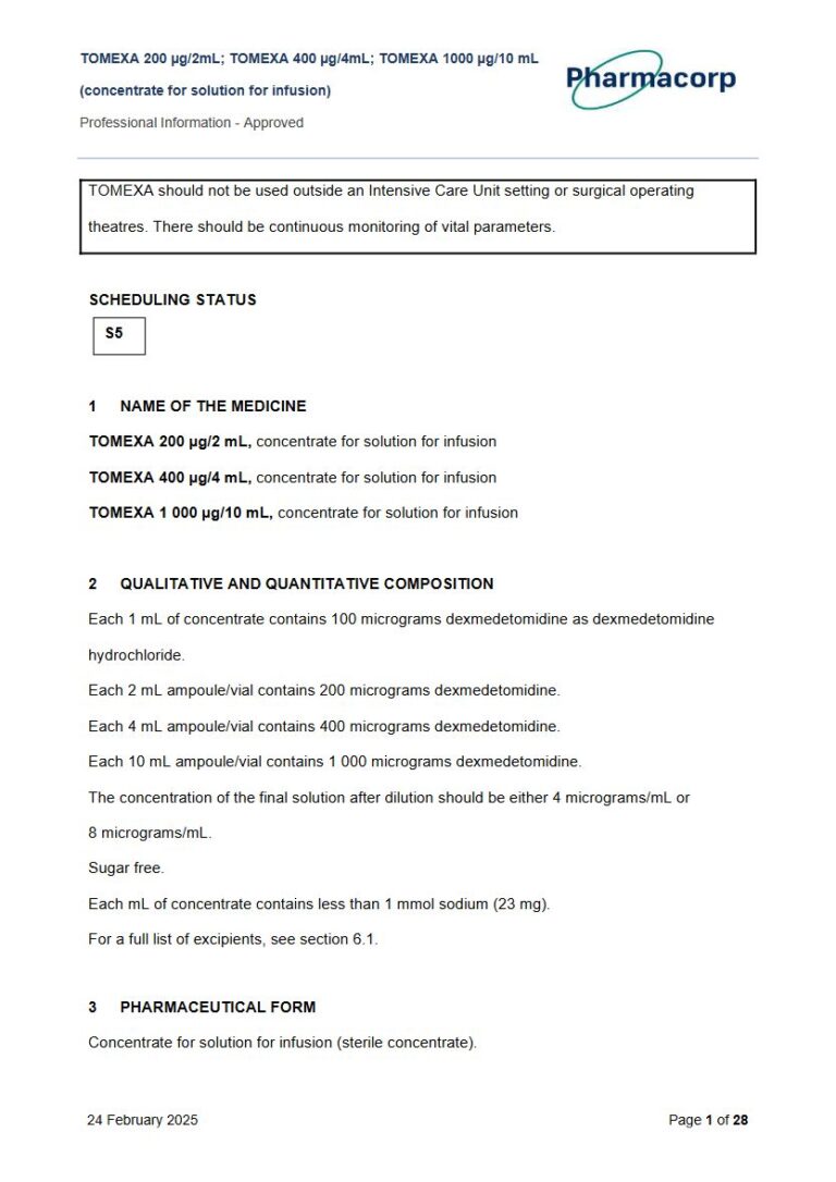 Tomexa 2 mL/4 mL/10 mL Solution package insert preview