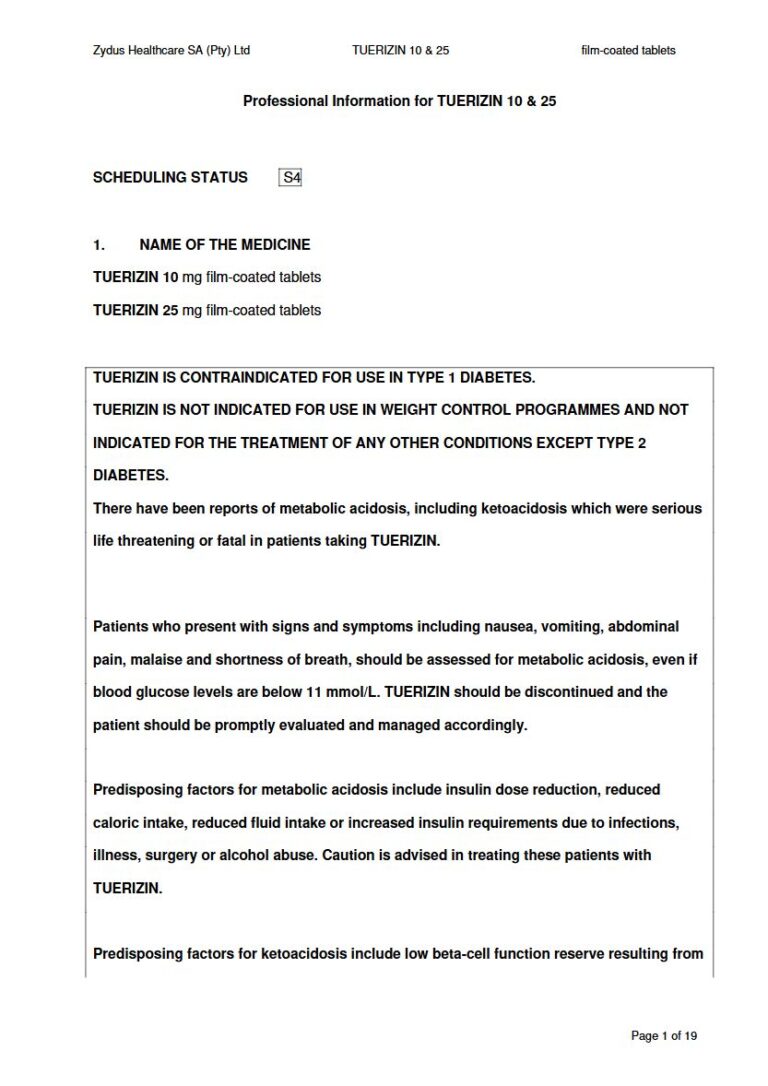 Tuerizin 10 & 25 10 mg, 25 mg Tablet package insert preview