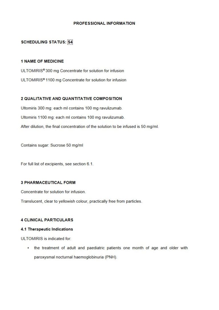 Ultomiris 1100 Mg/300 mg Solution package insert preview