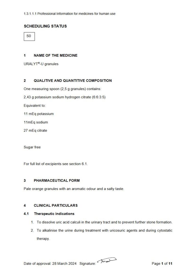 Uralyt -U 2,5 g Granules package insert preview