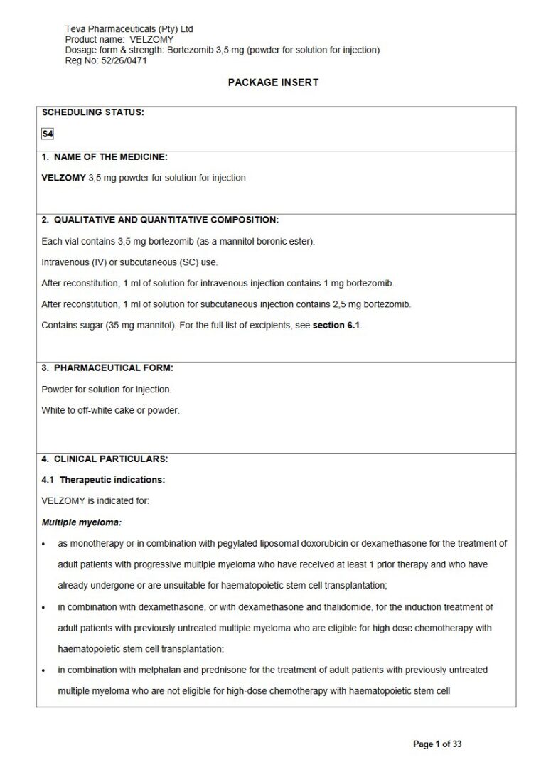 Velzomy 3.5 Mg Solution package insert preview